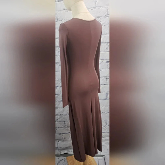 Wilfred Aveyron Dress in Red Midi V-Neck Long Sleeves Ruched  Cocktail Size XXS - Picture 6 of 15